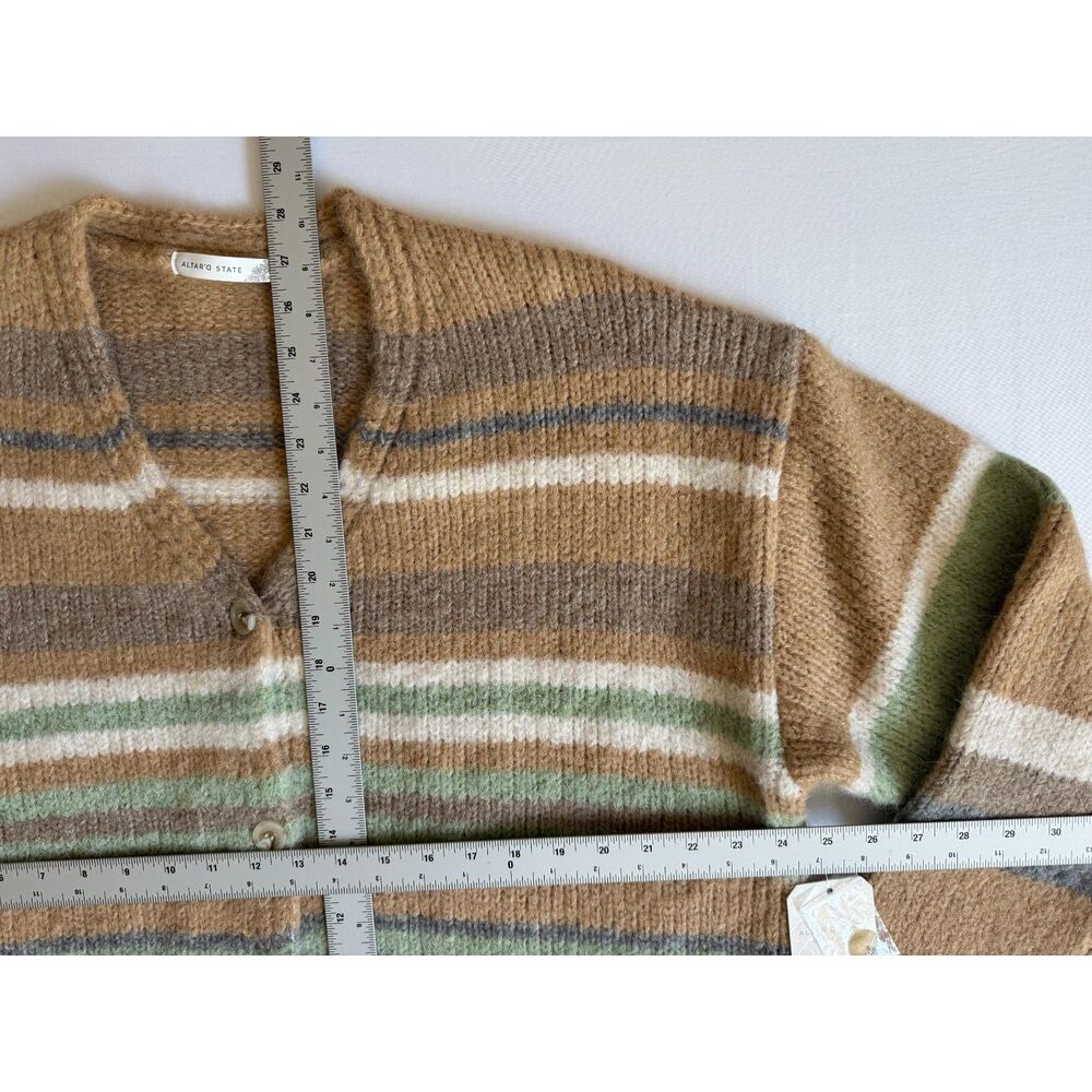 Altar'd State Earth Tone Striped Knit Cardigan | NWT | Size Large - Picture 5 of 7